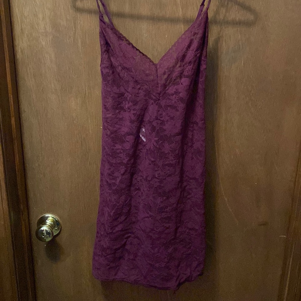 Burgundy lace slip from Victoria’s Secret